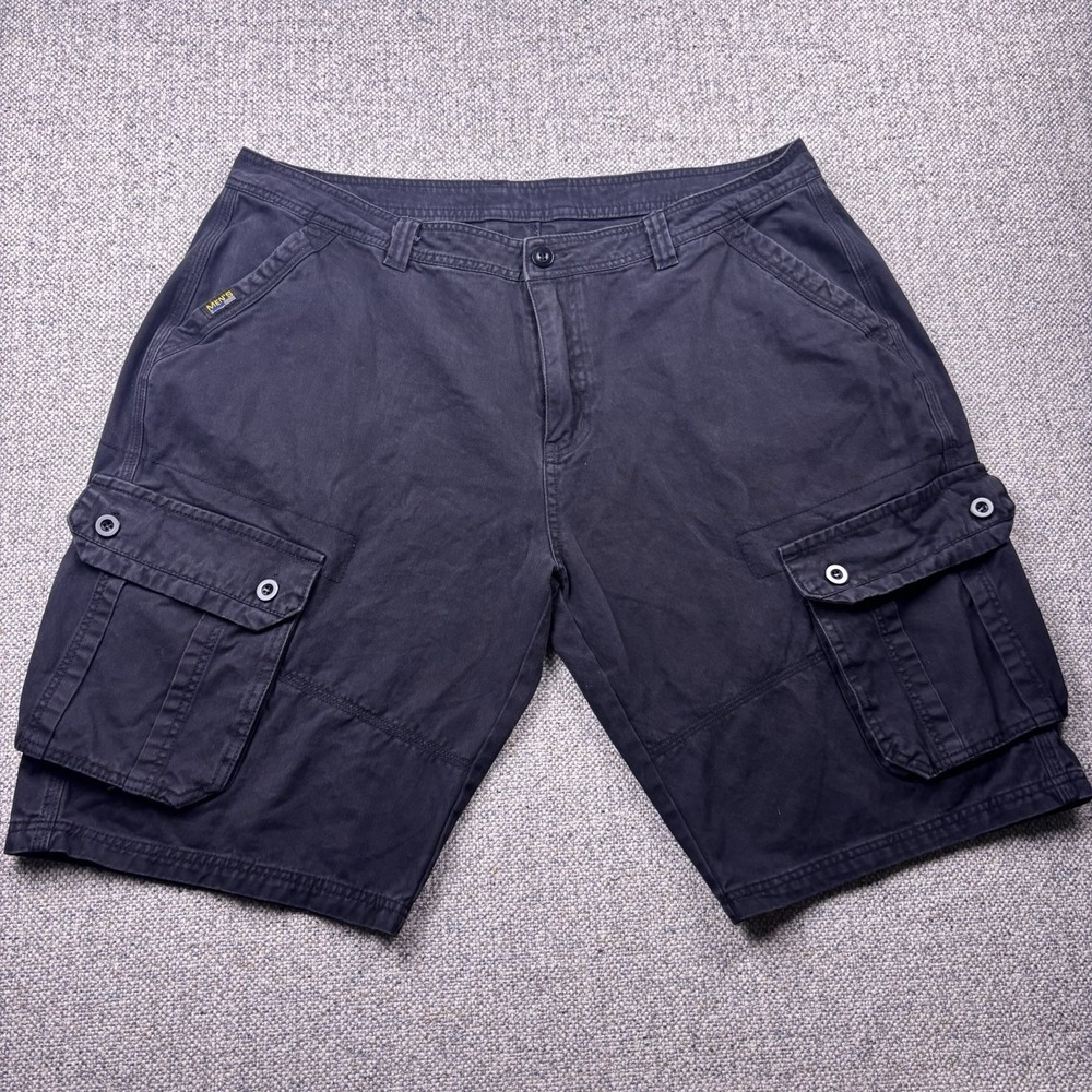 Lee Dungarees Wyoming Cargo Shorts Mens Sz 38 Black Gray Cotton Utility